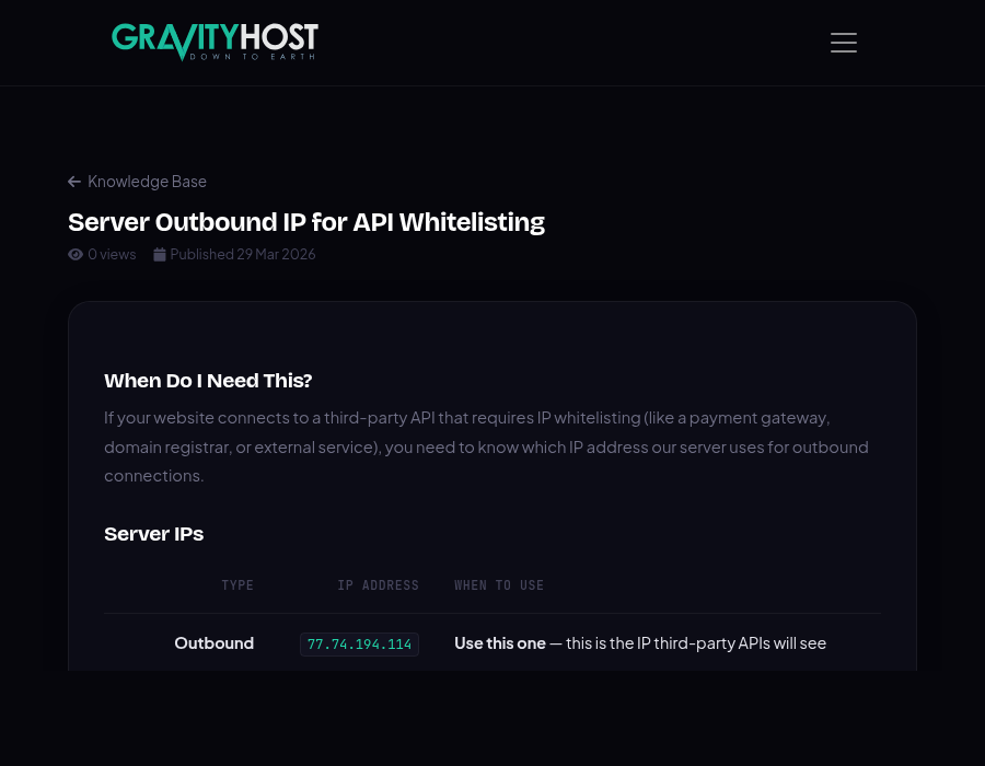 Outbound IP article