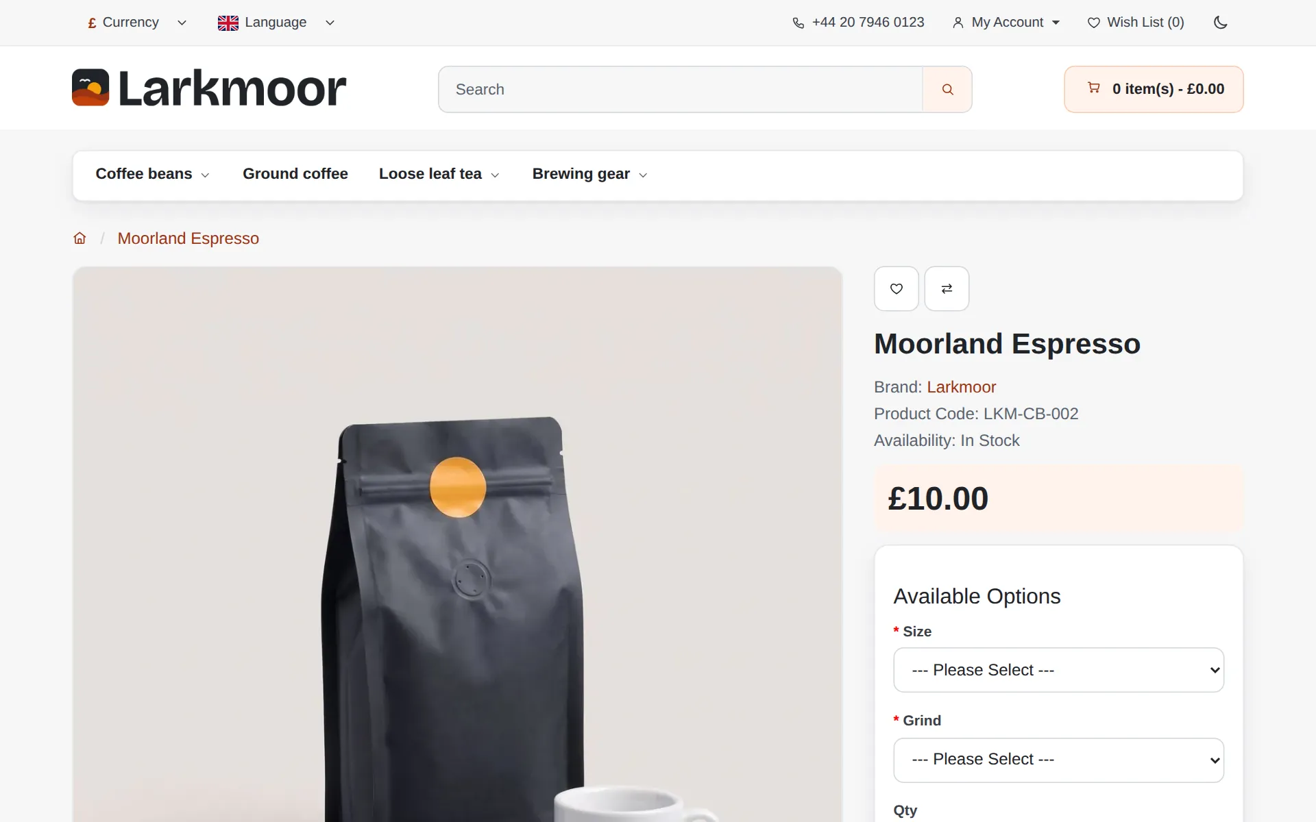 A product page in warm orange on white in the device's own fonts