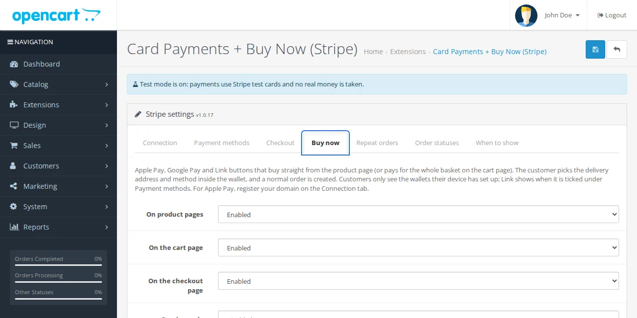 The Buy now tab